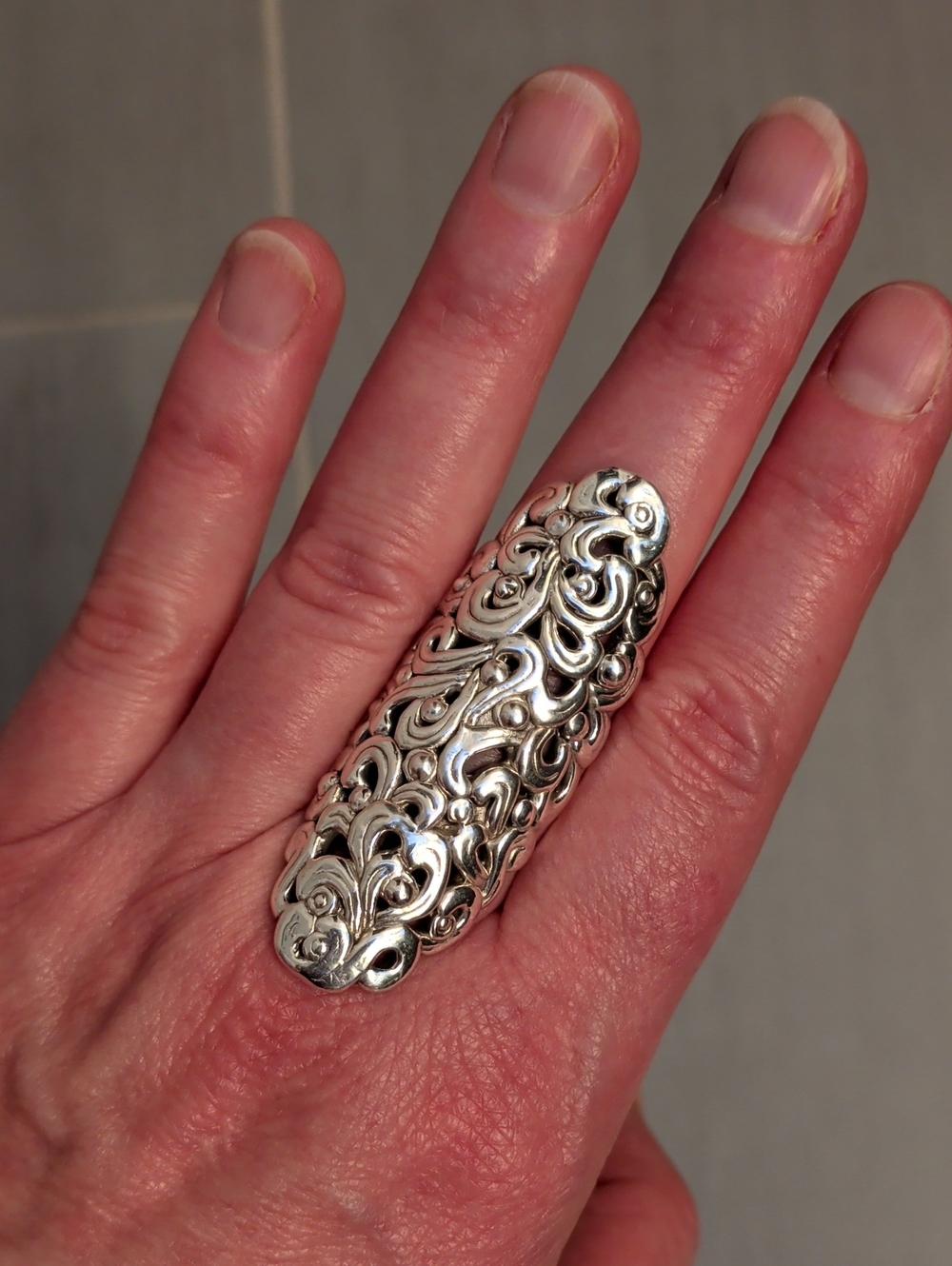 Sterling Silver Ornate Statement Ring